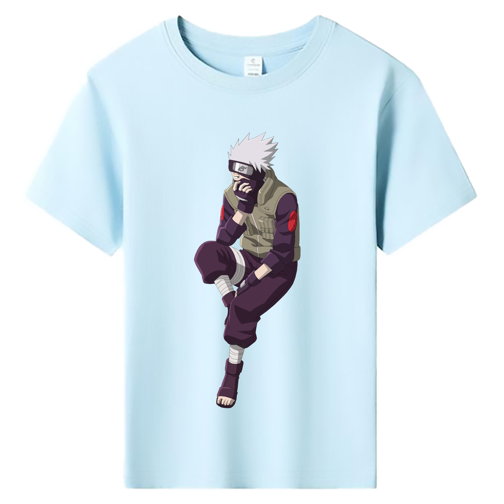 （画像用） NARUTO -ナルト- はたけ カカシ Hatake Kakashi 綿100％キッズTシャツ（フロントプリント）
